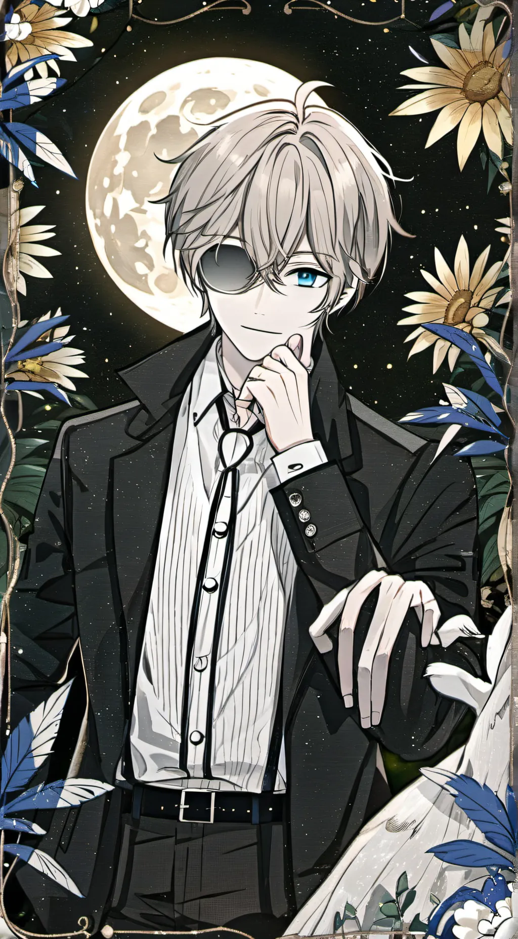 ai character: moon background