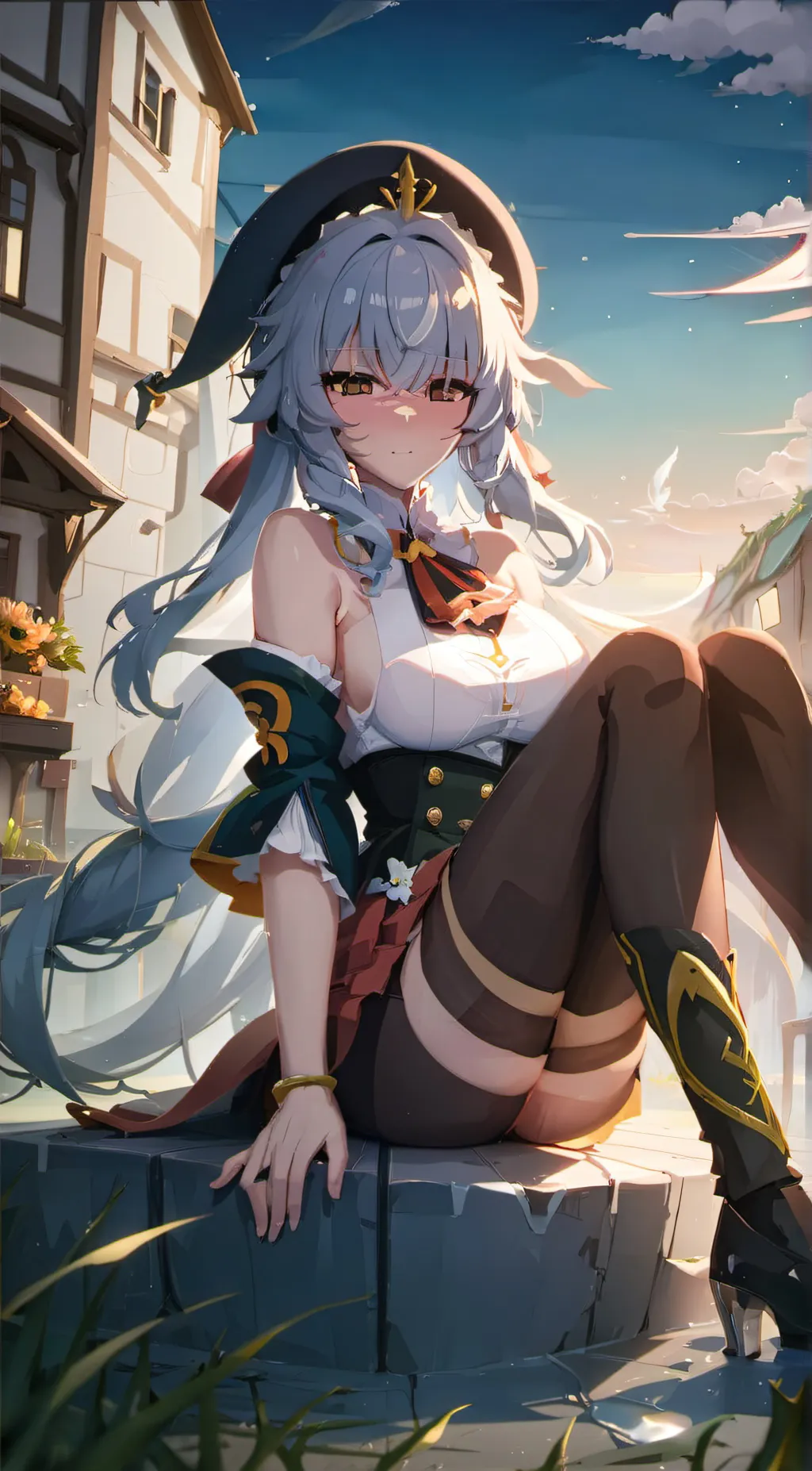 ai character: Cute girl  background