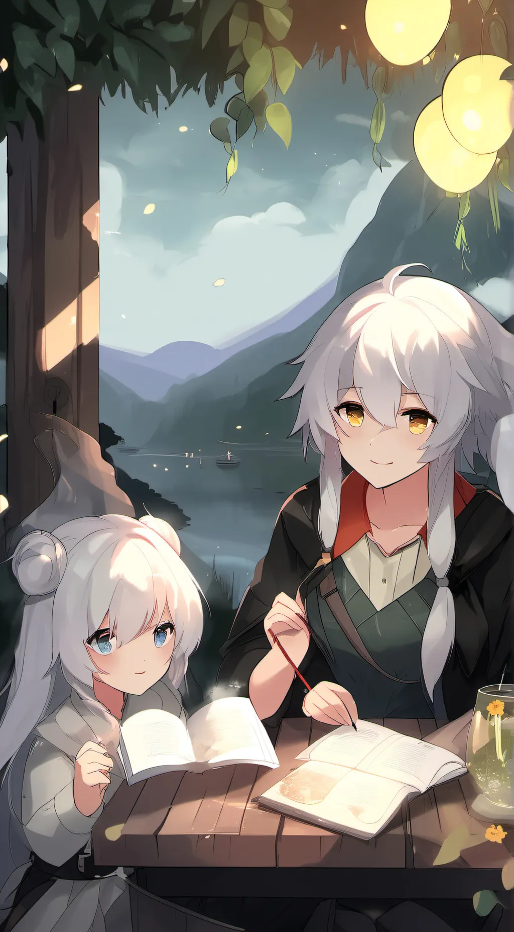 ai character: Alex and Amy  background