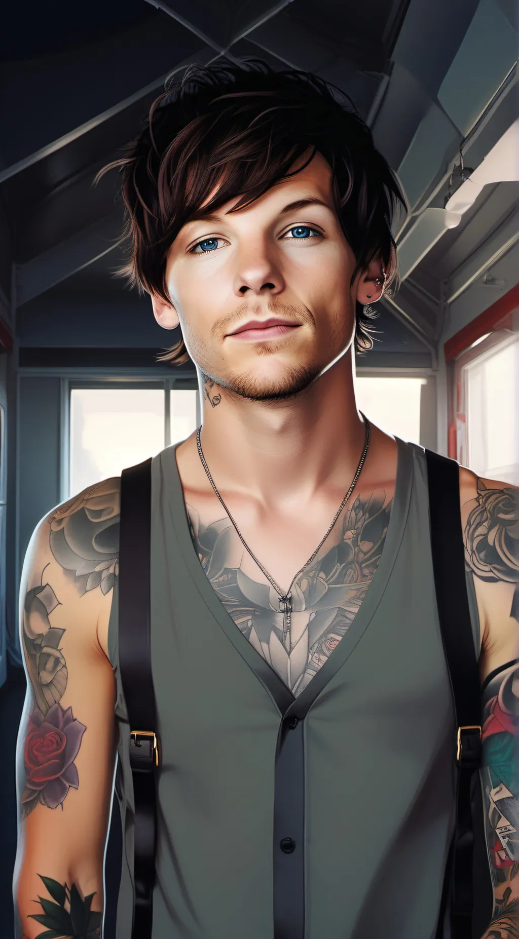 ai character: Louis Tomlinson  background