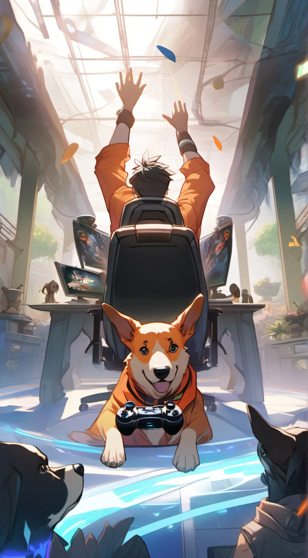 ai character: DogDay background