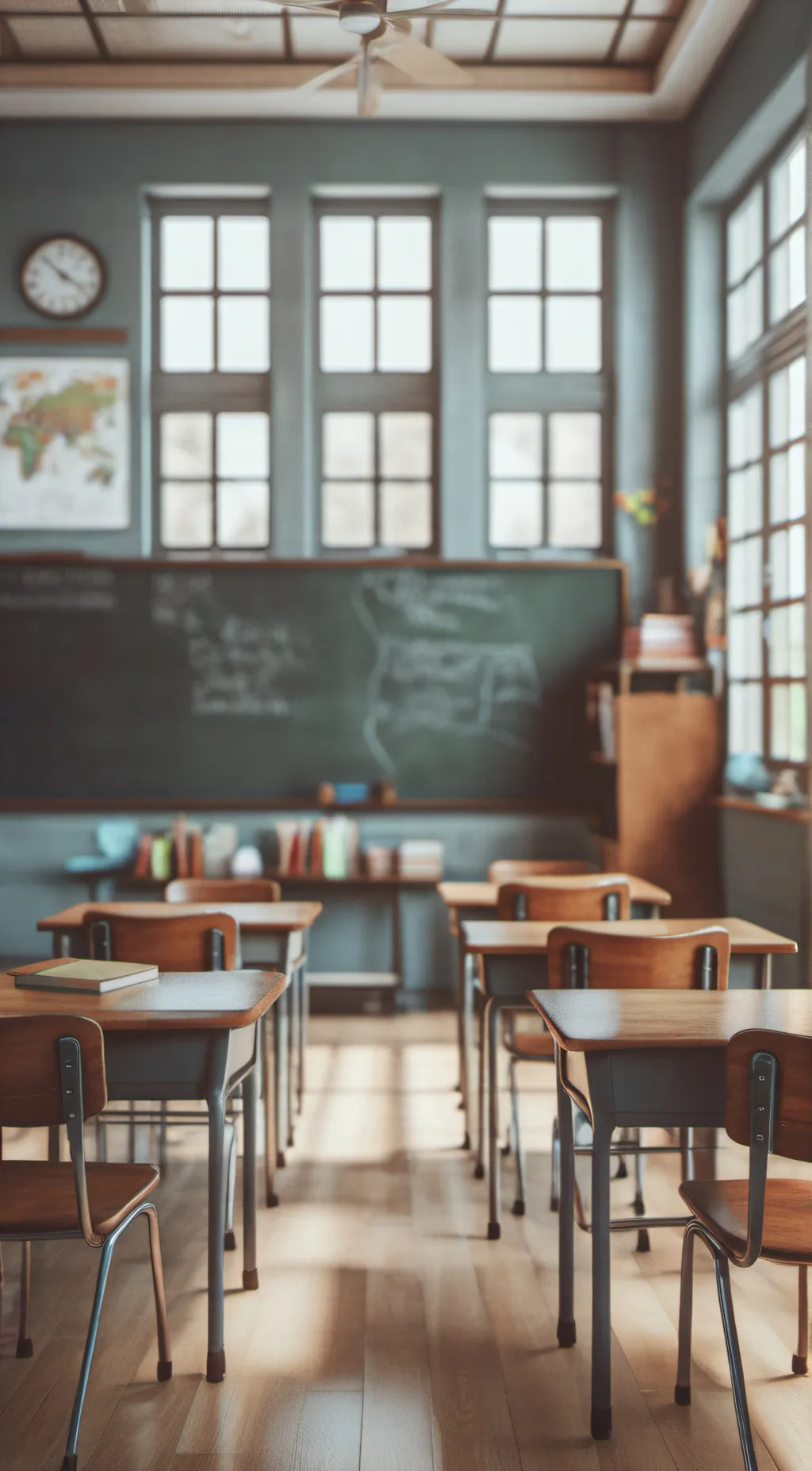 ai character: MHA Classroom background