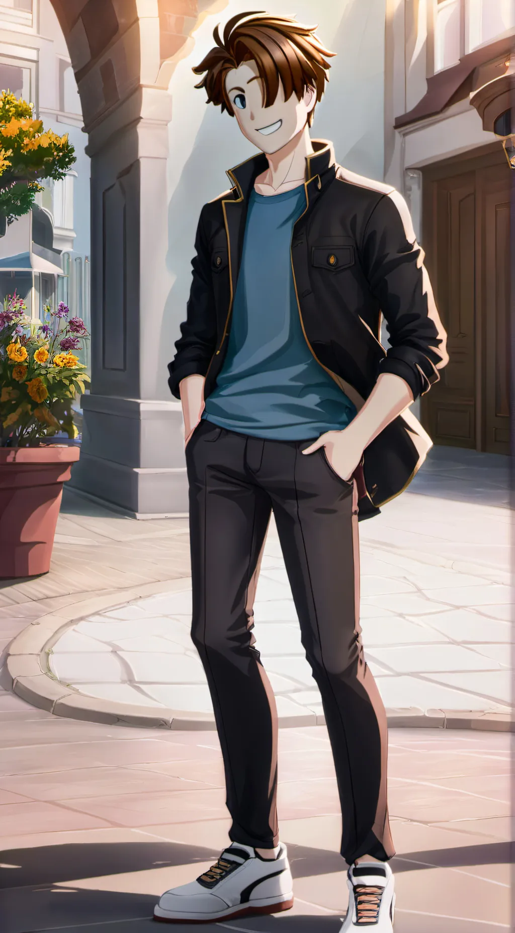 ai character: bacon boy background