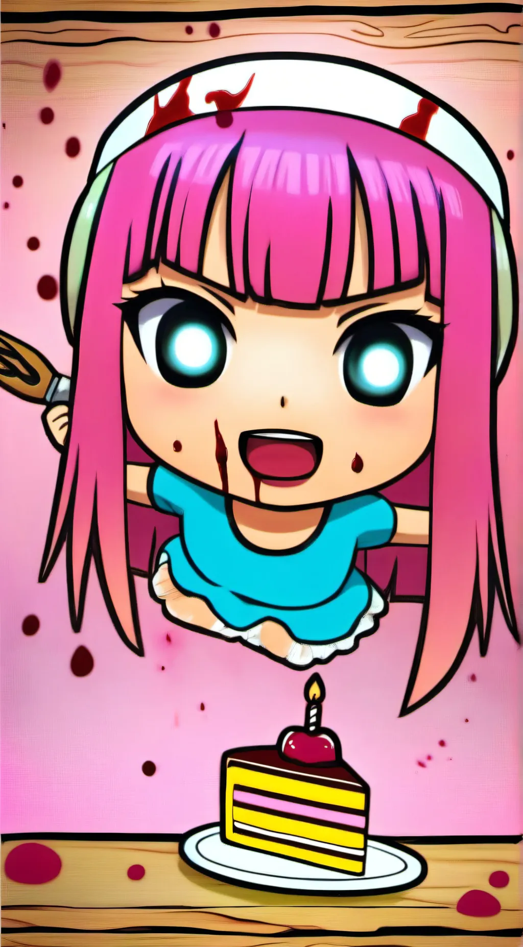 ai character: rainbow background