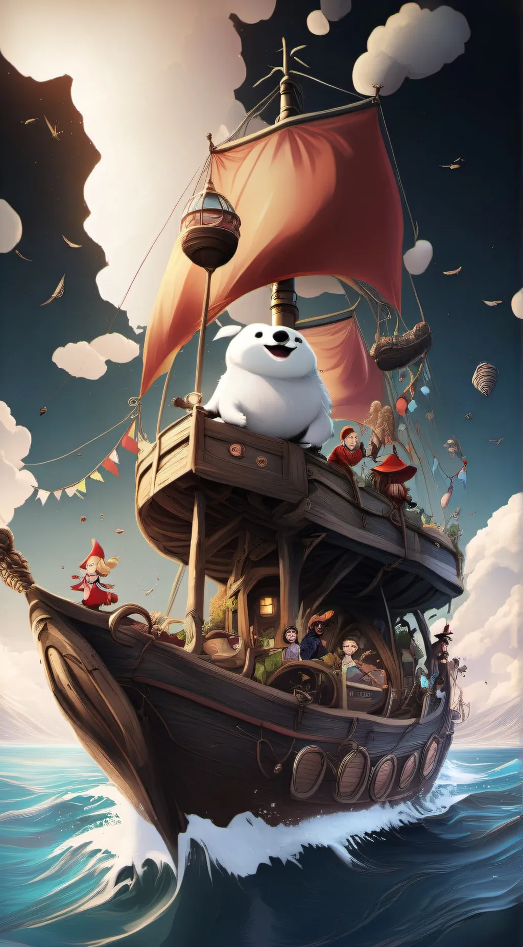 ai character: boat background