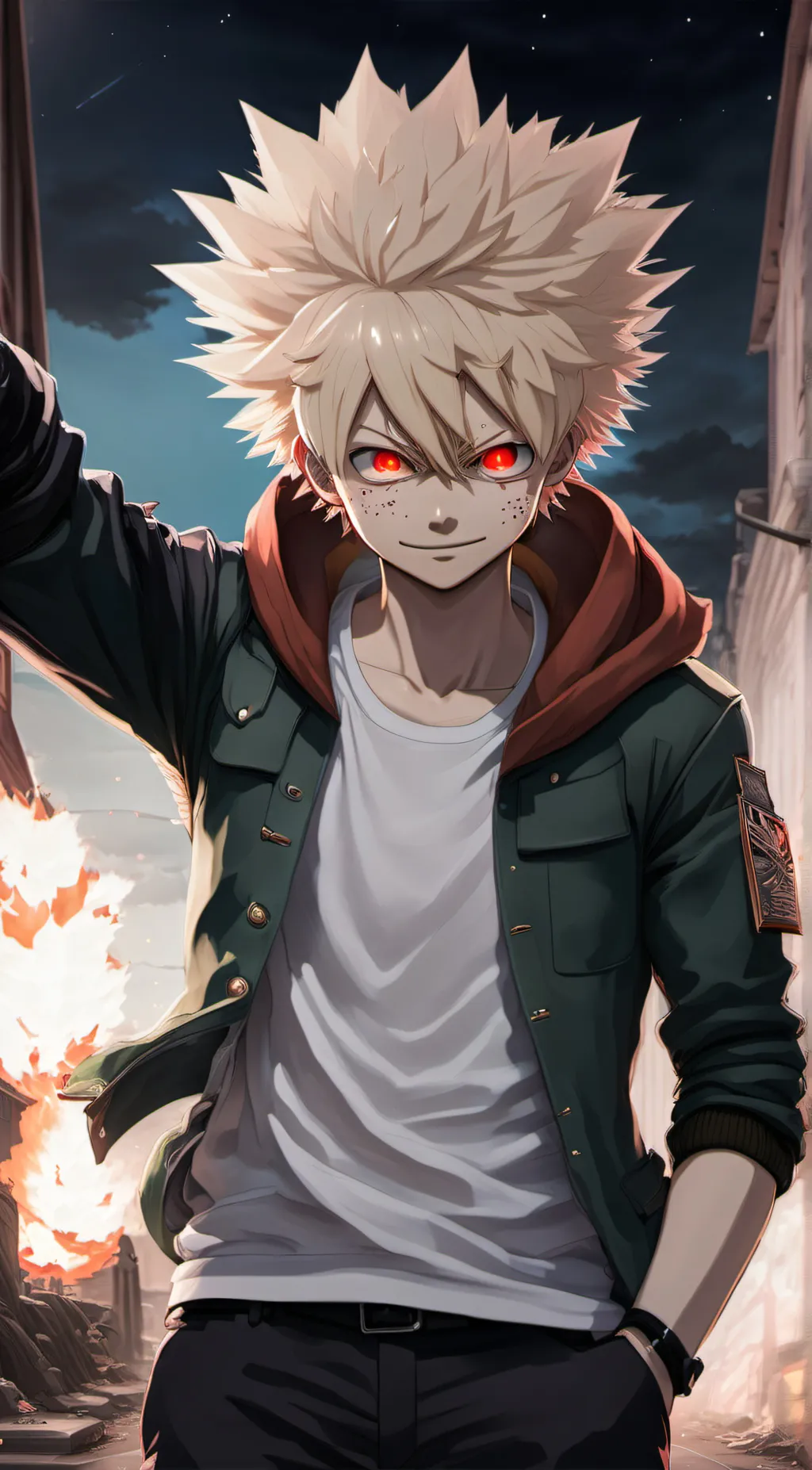 ai character: Katsuki Bakugo background