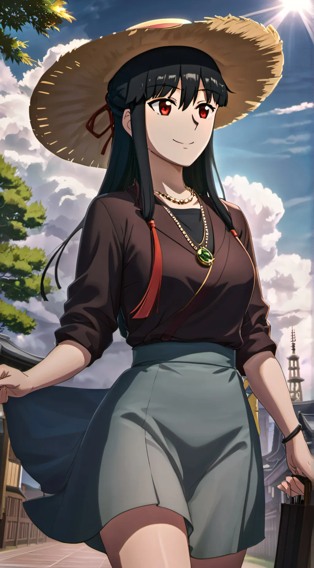 ai character: Violet background