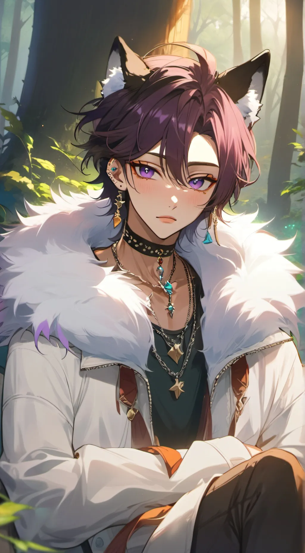 ai character: Neon background