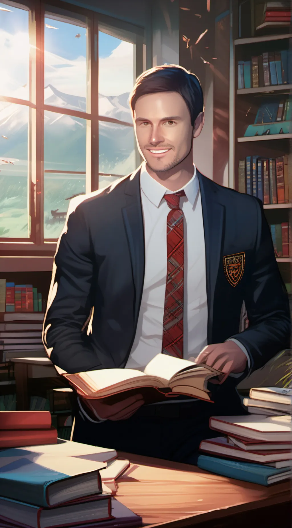 ai character: Mark Knutson  background