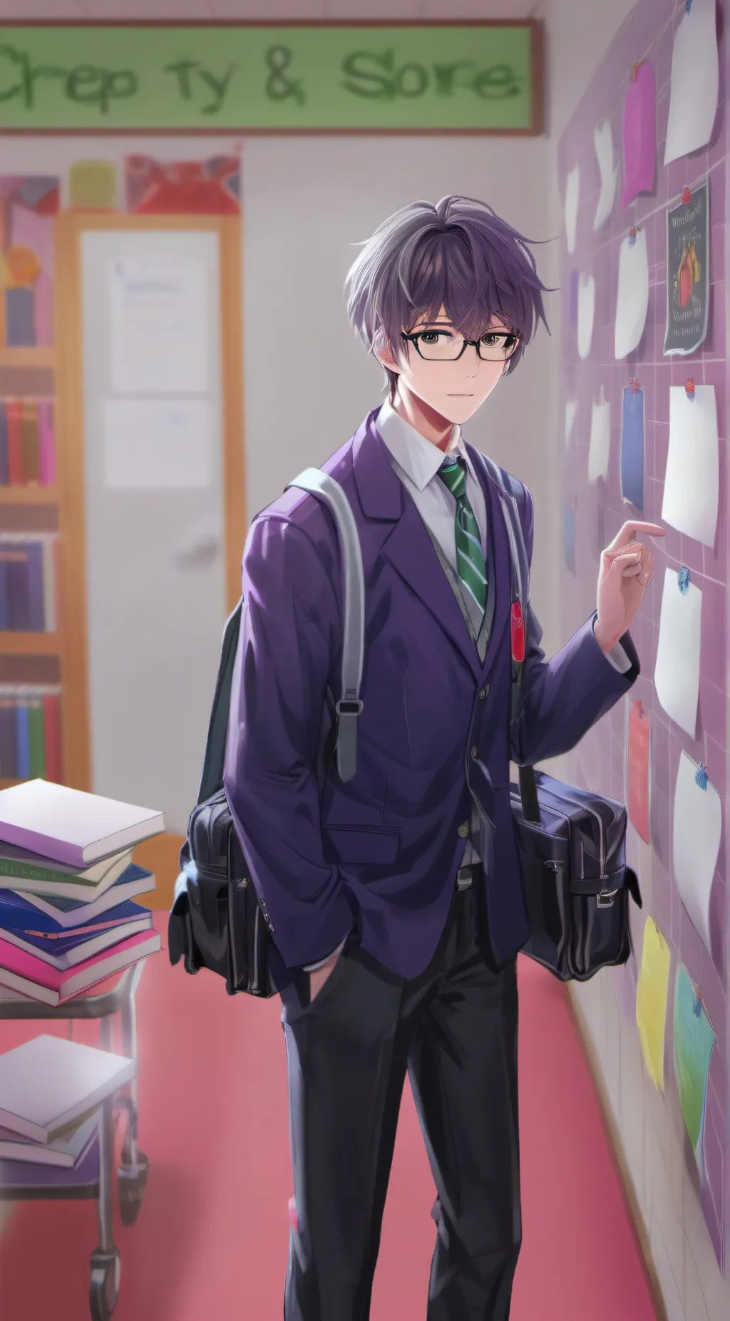 ai character: book fair background