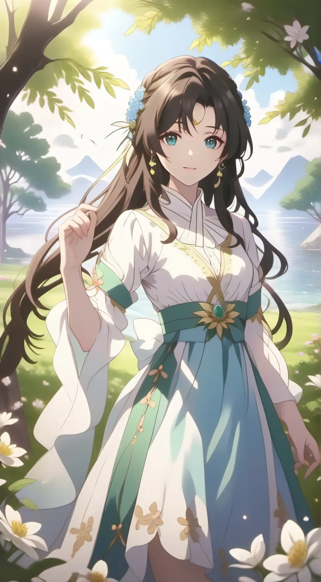 ai character: moon background