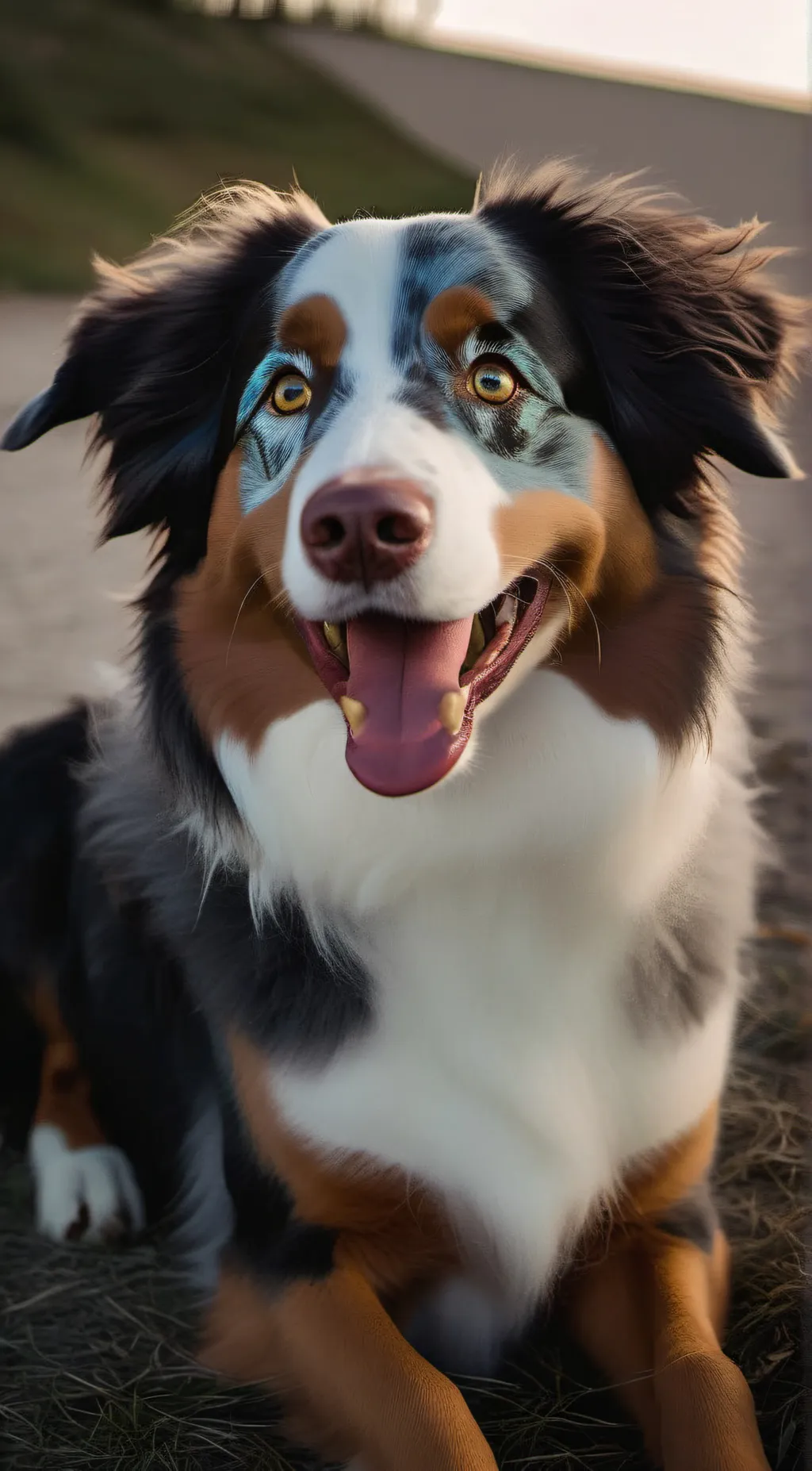 ai character: Blue background