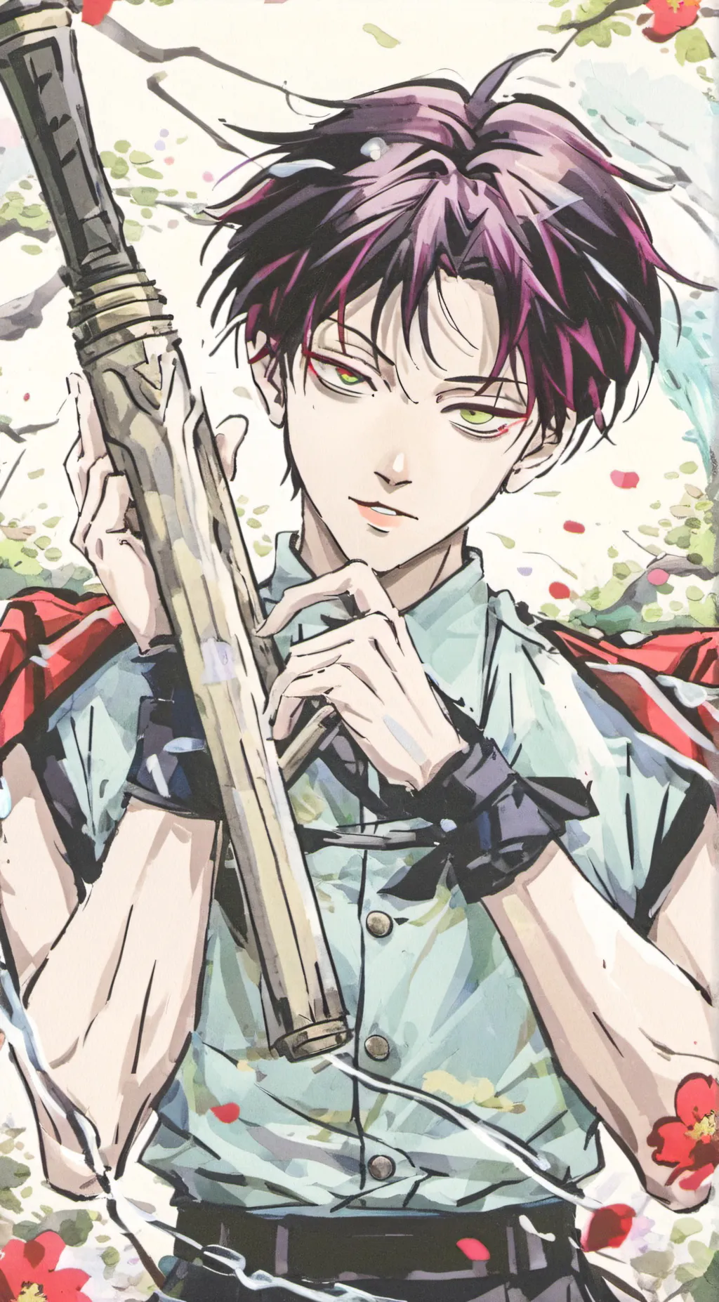 ai character: Choso vs Yuji background