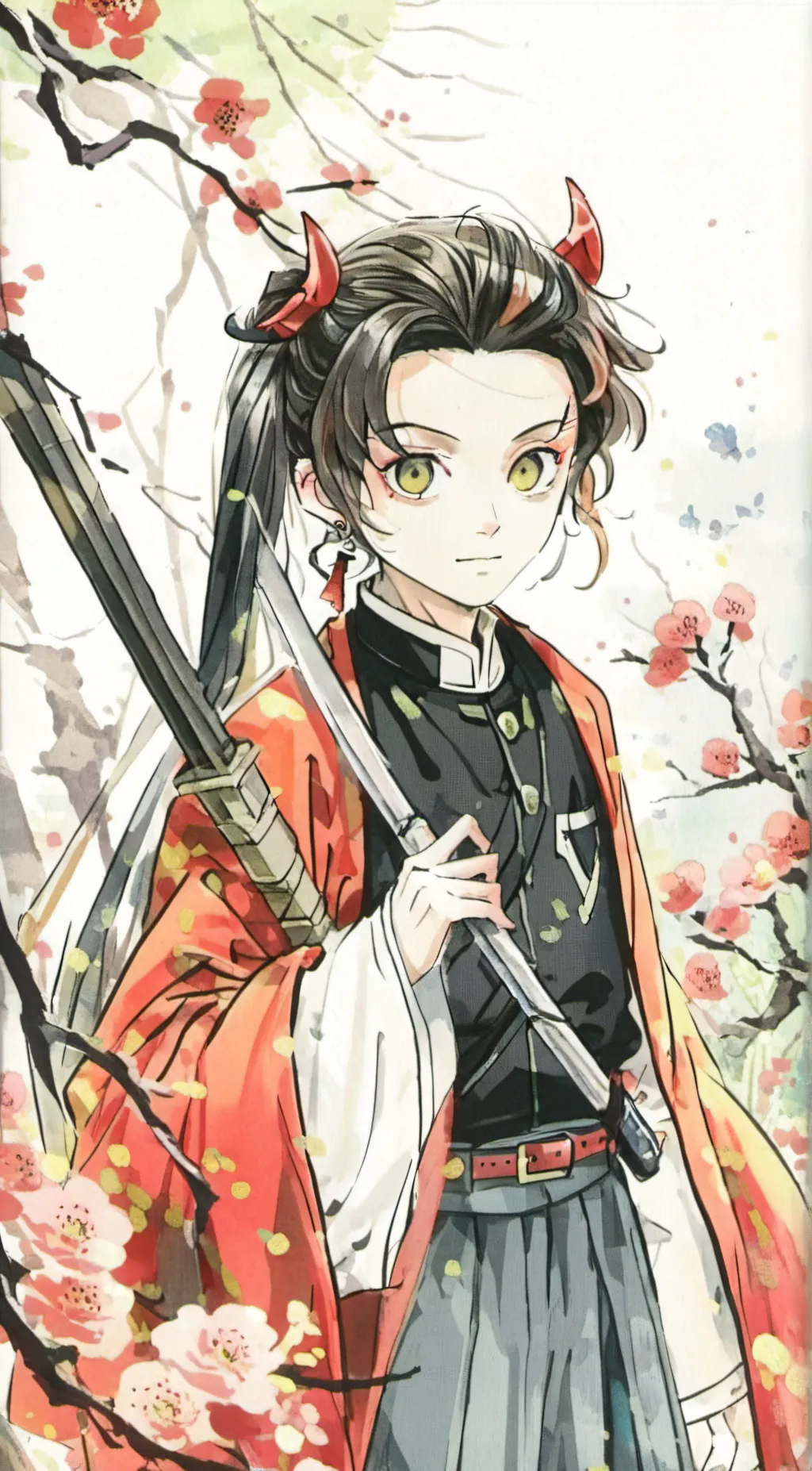 ai character: demon slayer  background