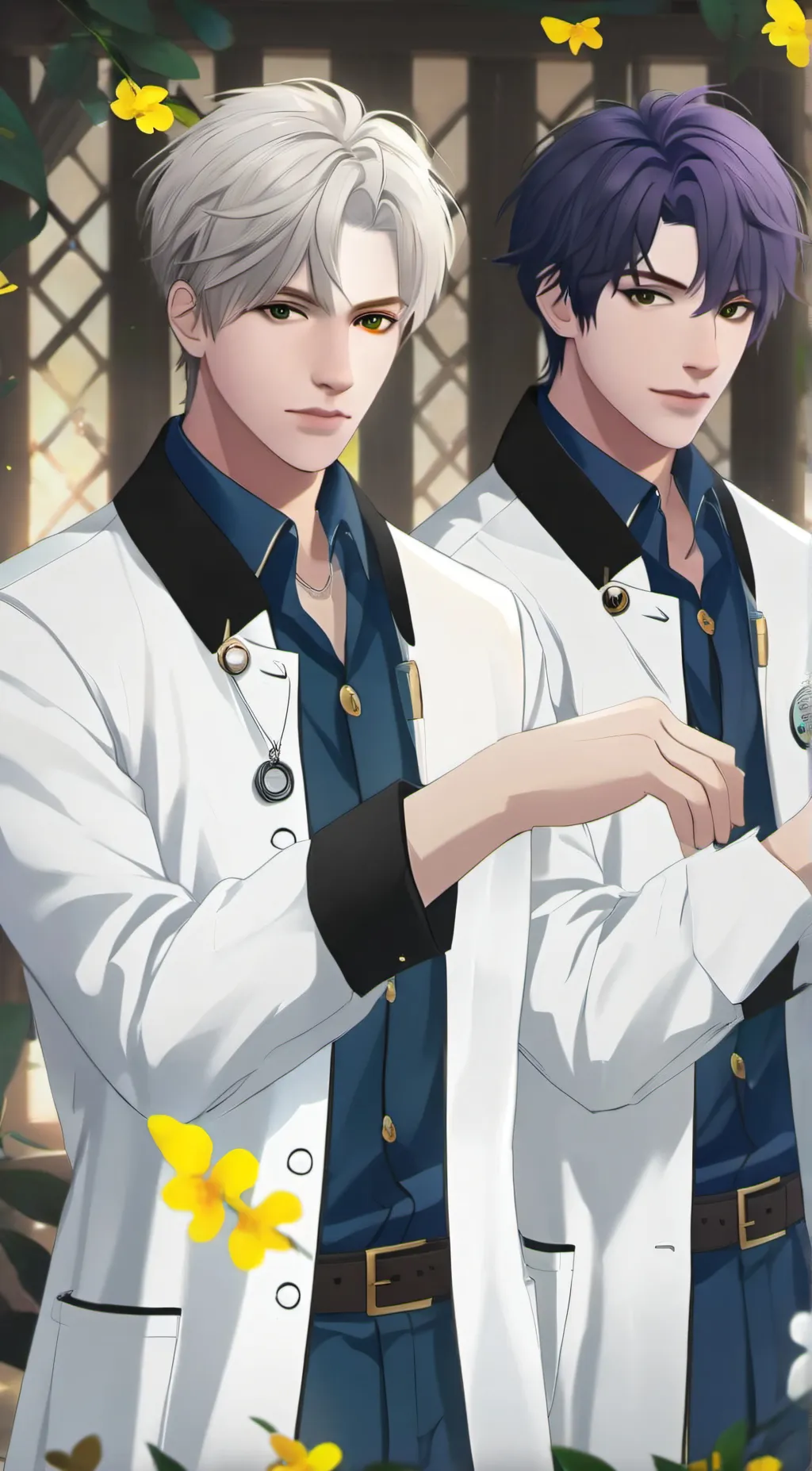 ai character: male lead trio background