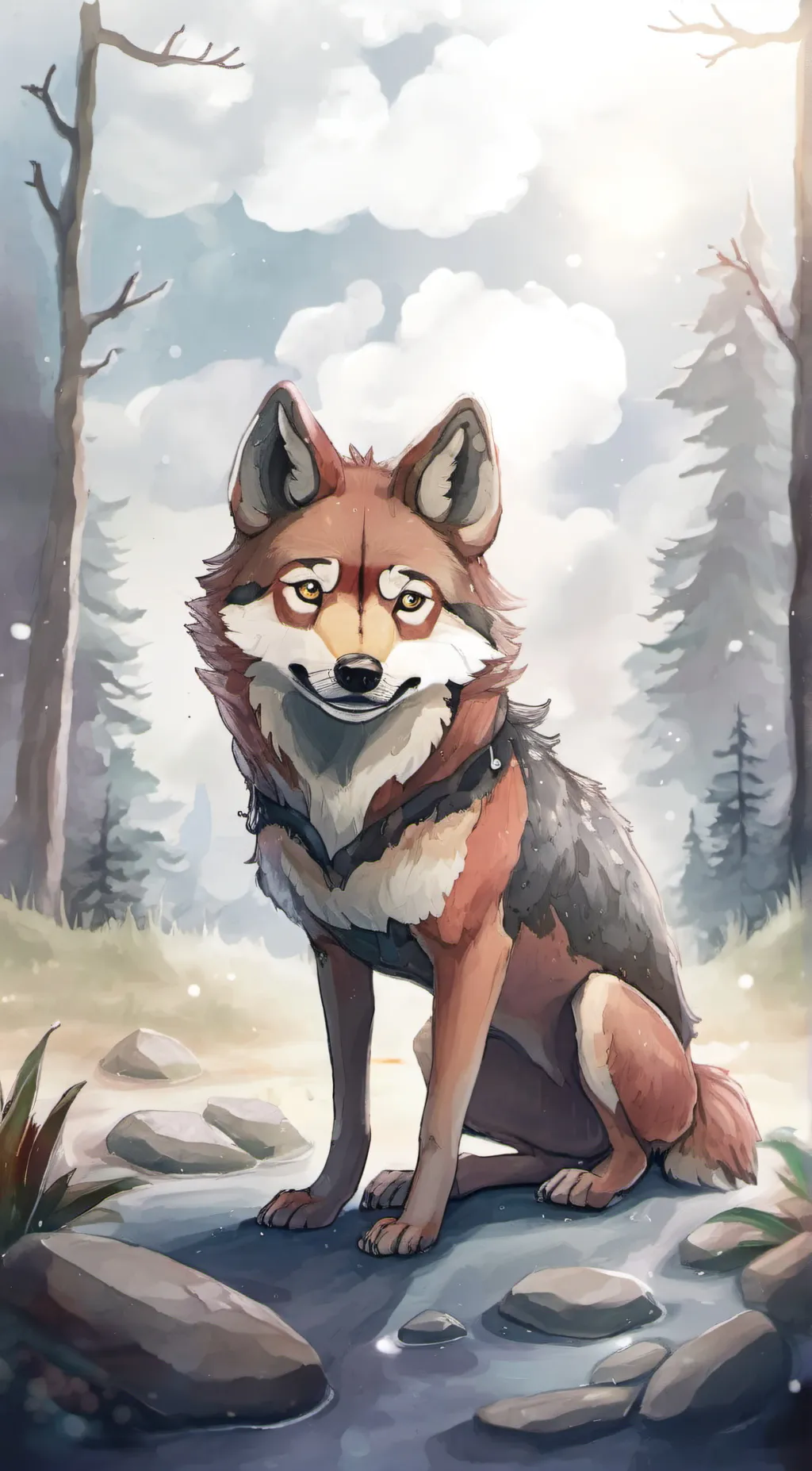 ai character: Caitlin the wolf background