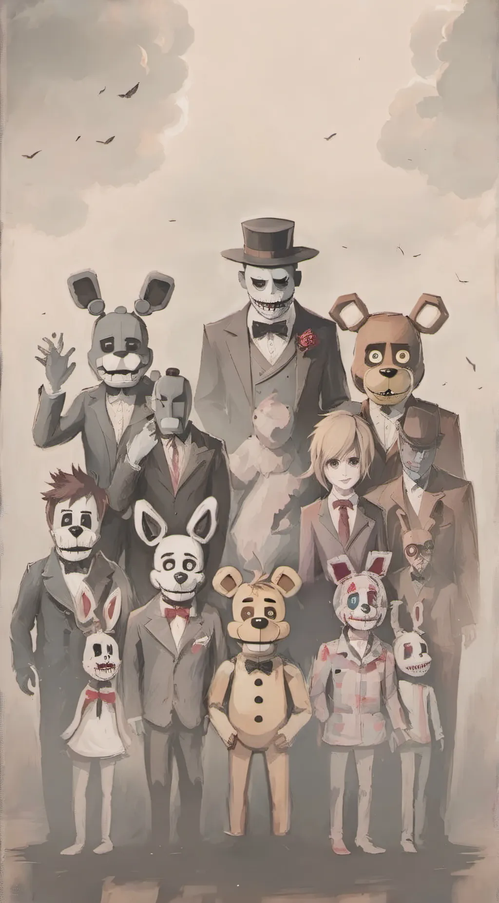 ai character: fnaf x bluey background