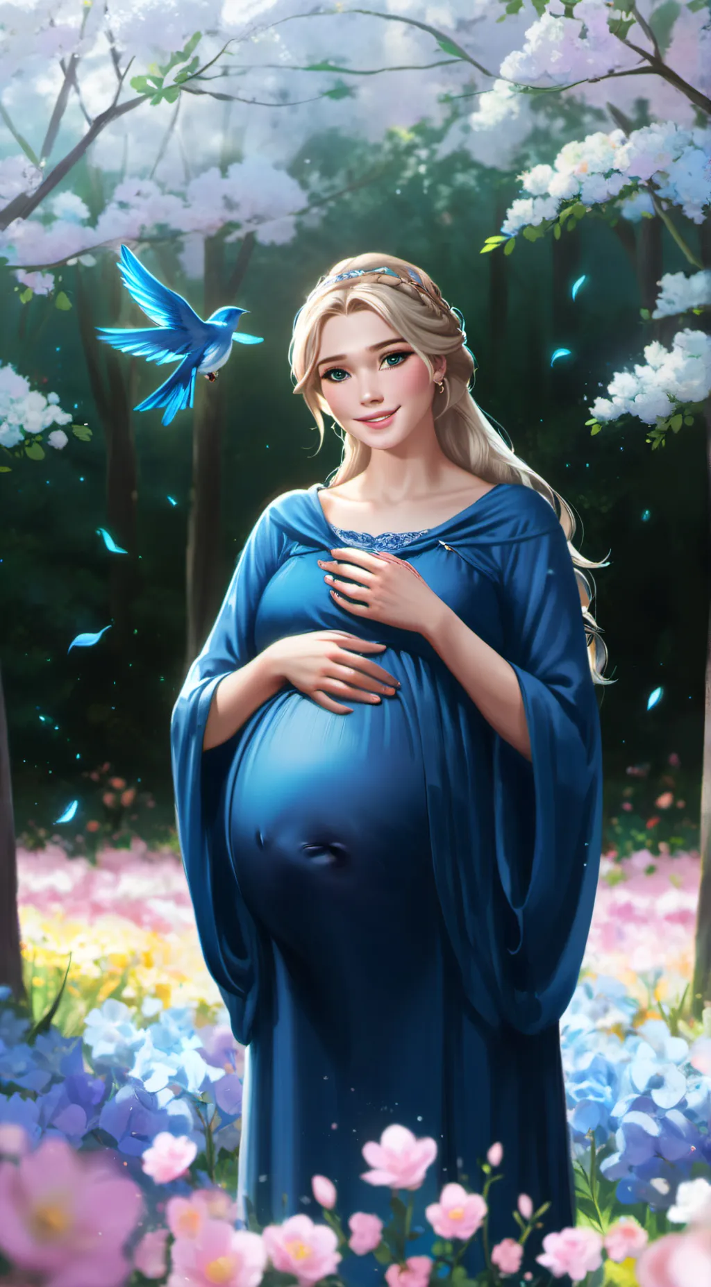 ai character: Pregnant woman  background