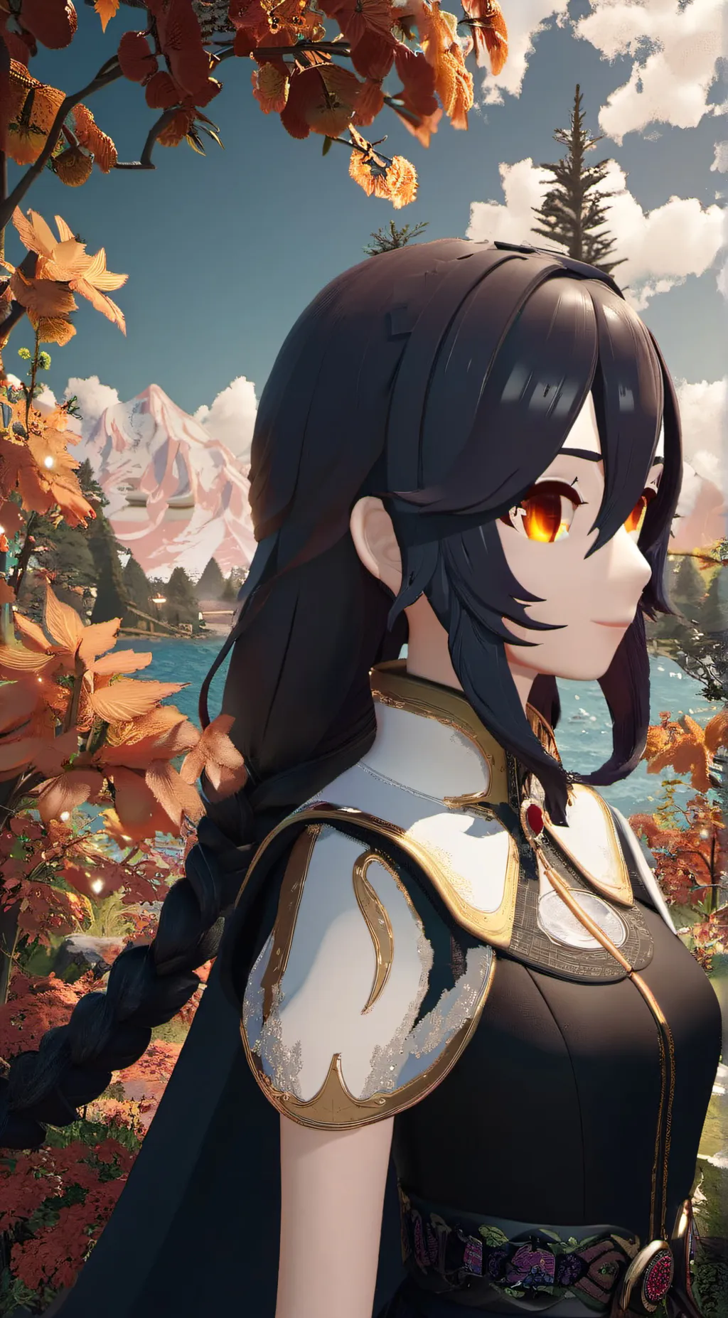 ai character: autumn background