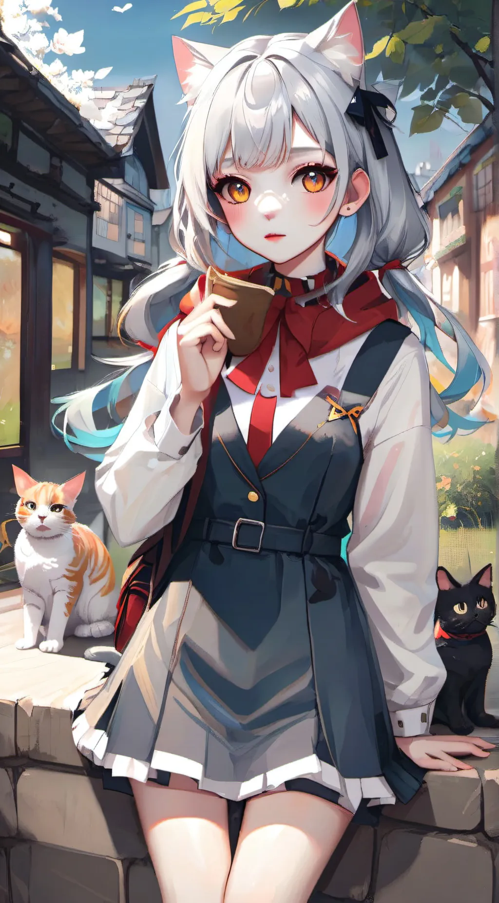 ai character: mha ×cat background