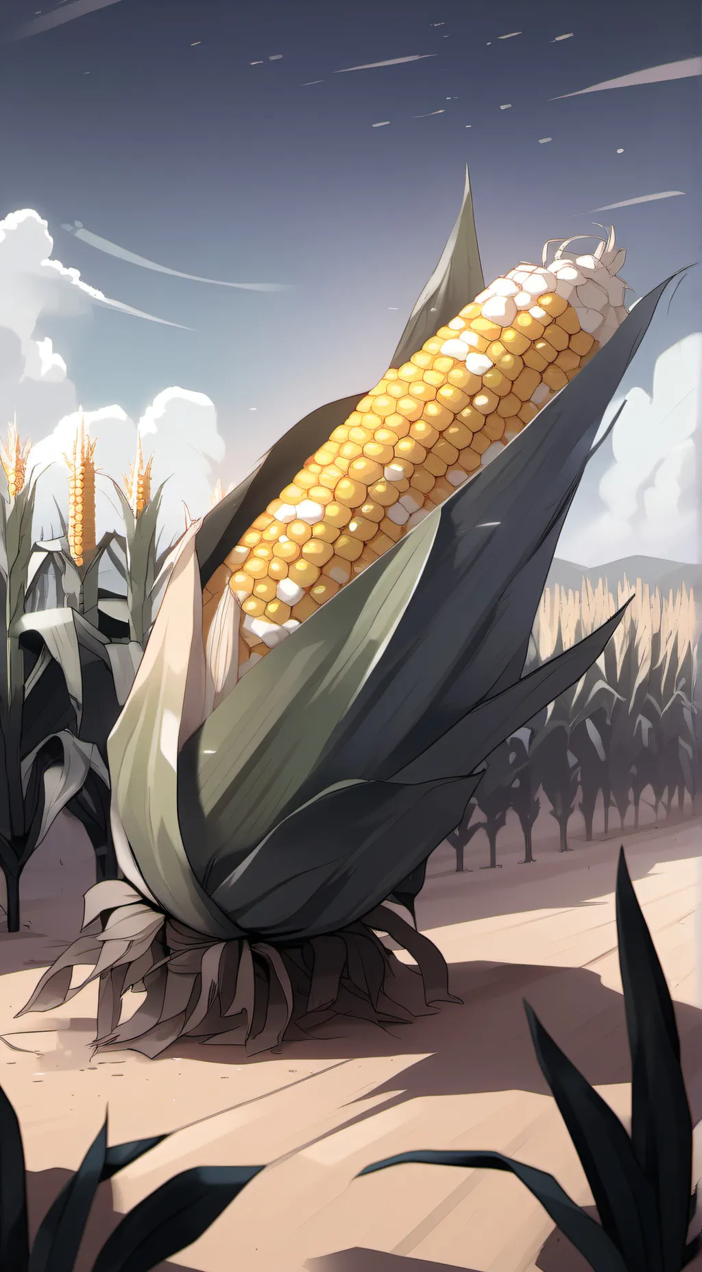 ai character: corn background