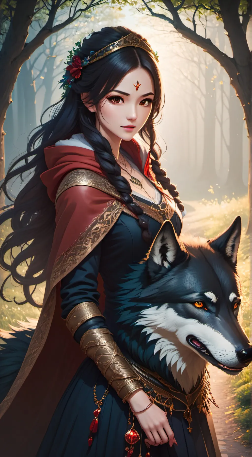 ai character: Little Red background