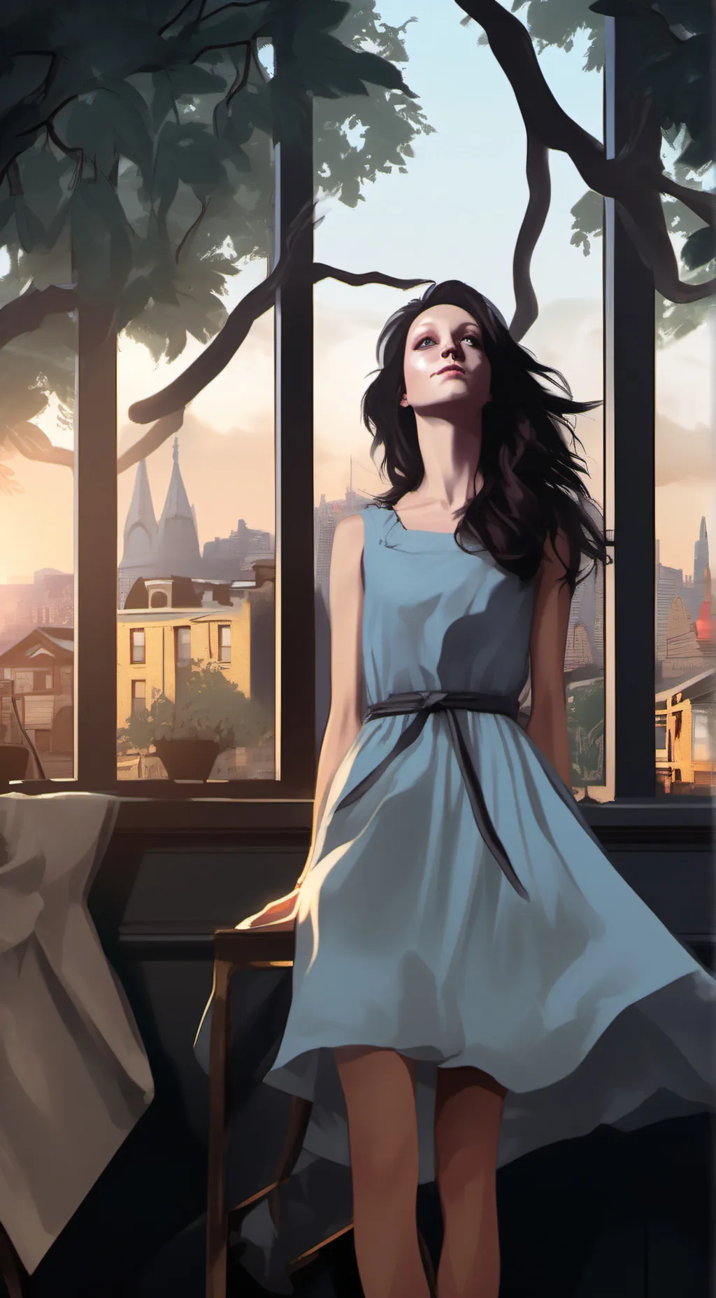 ai character: amber background