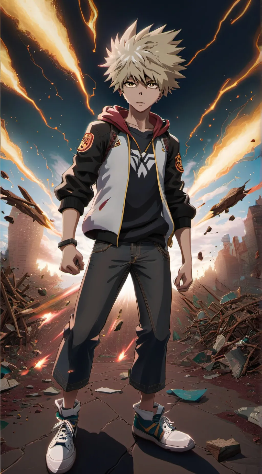 ai character: katsuki bakuogo background