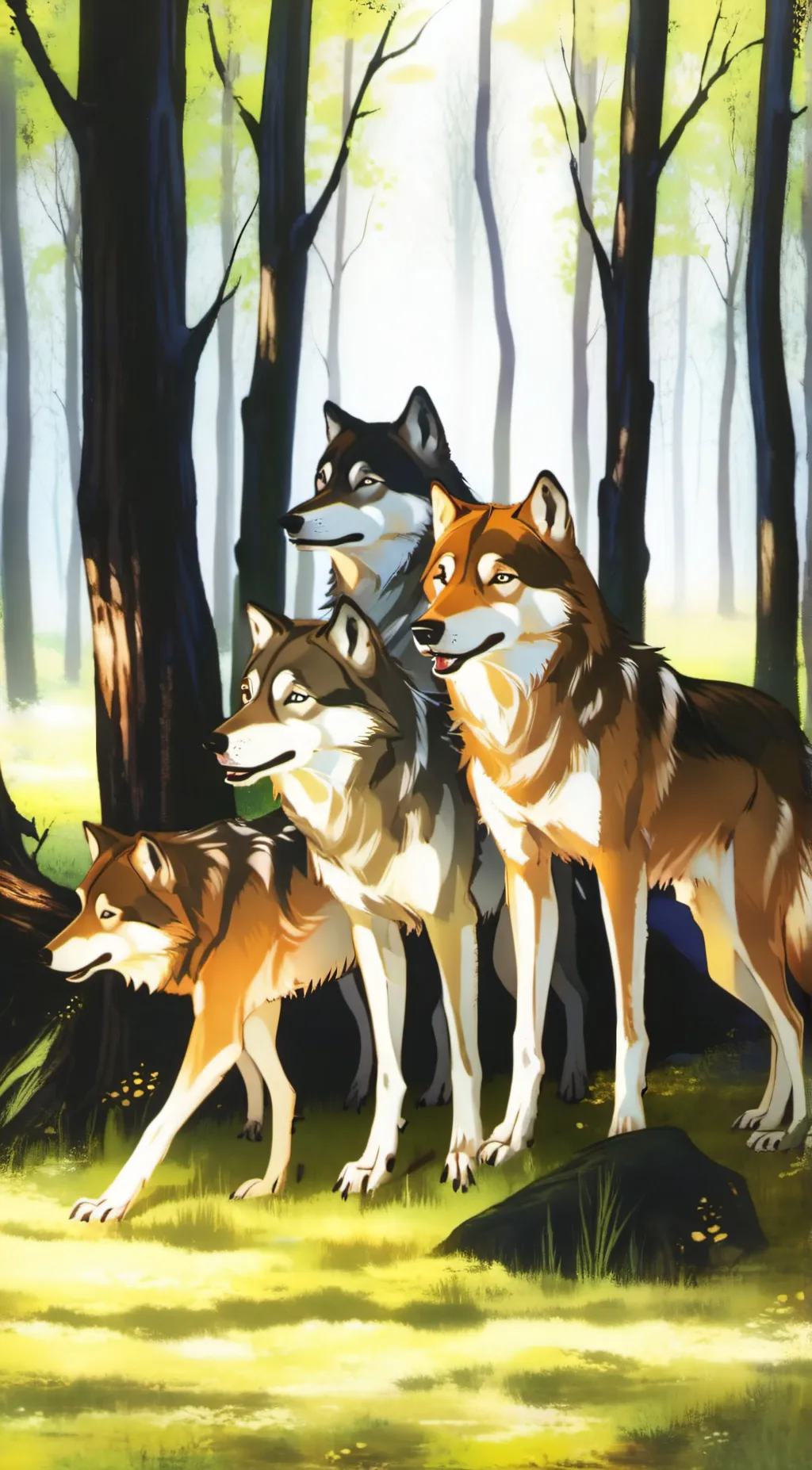 ai character: wolf breeding pen background