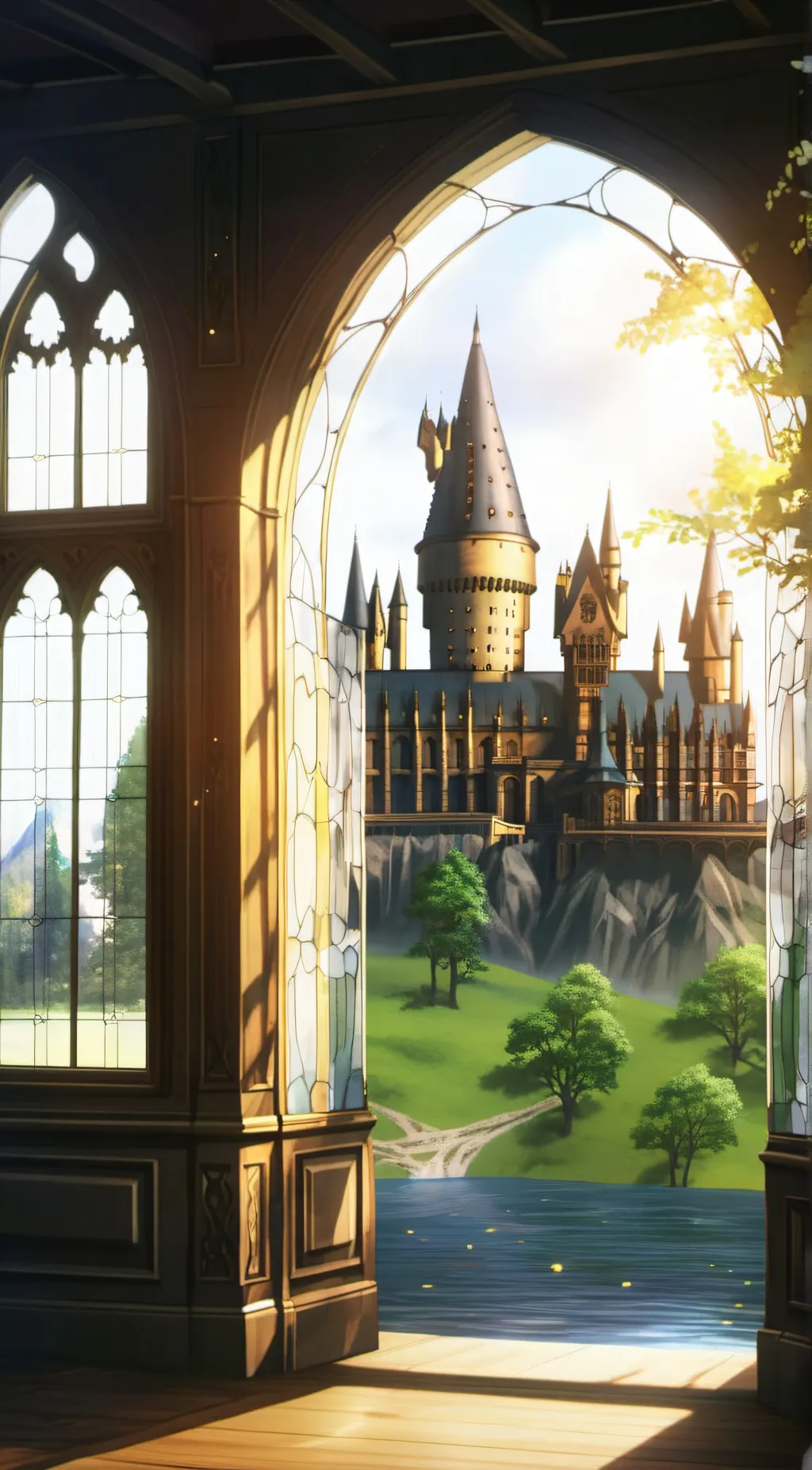 ai character: Hogwarts  background