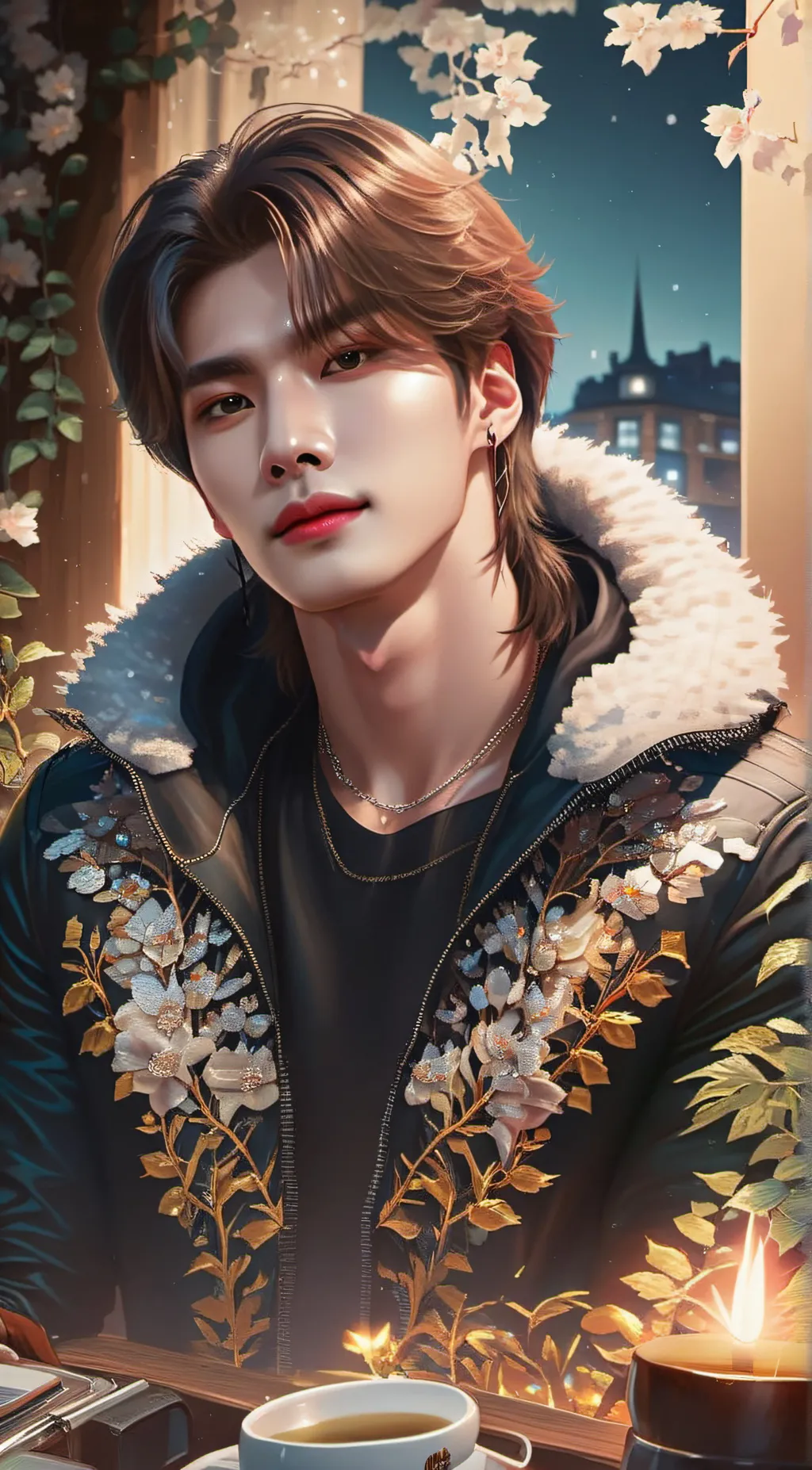 ai character: Hyunjin  background