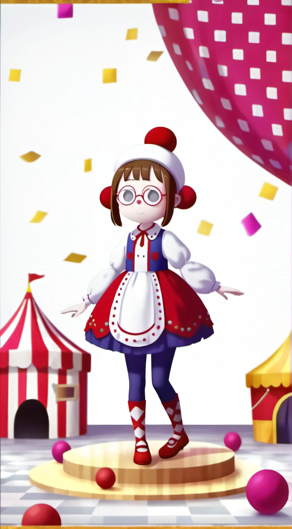 ai character: pomni from tadc background