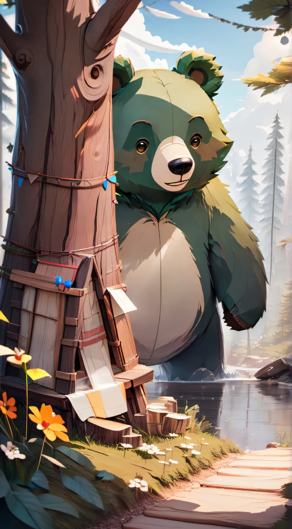 ai character: Happy tree friends background