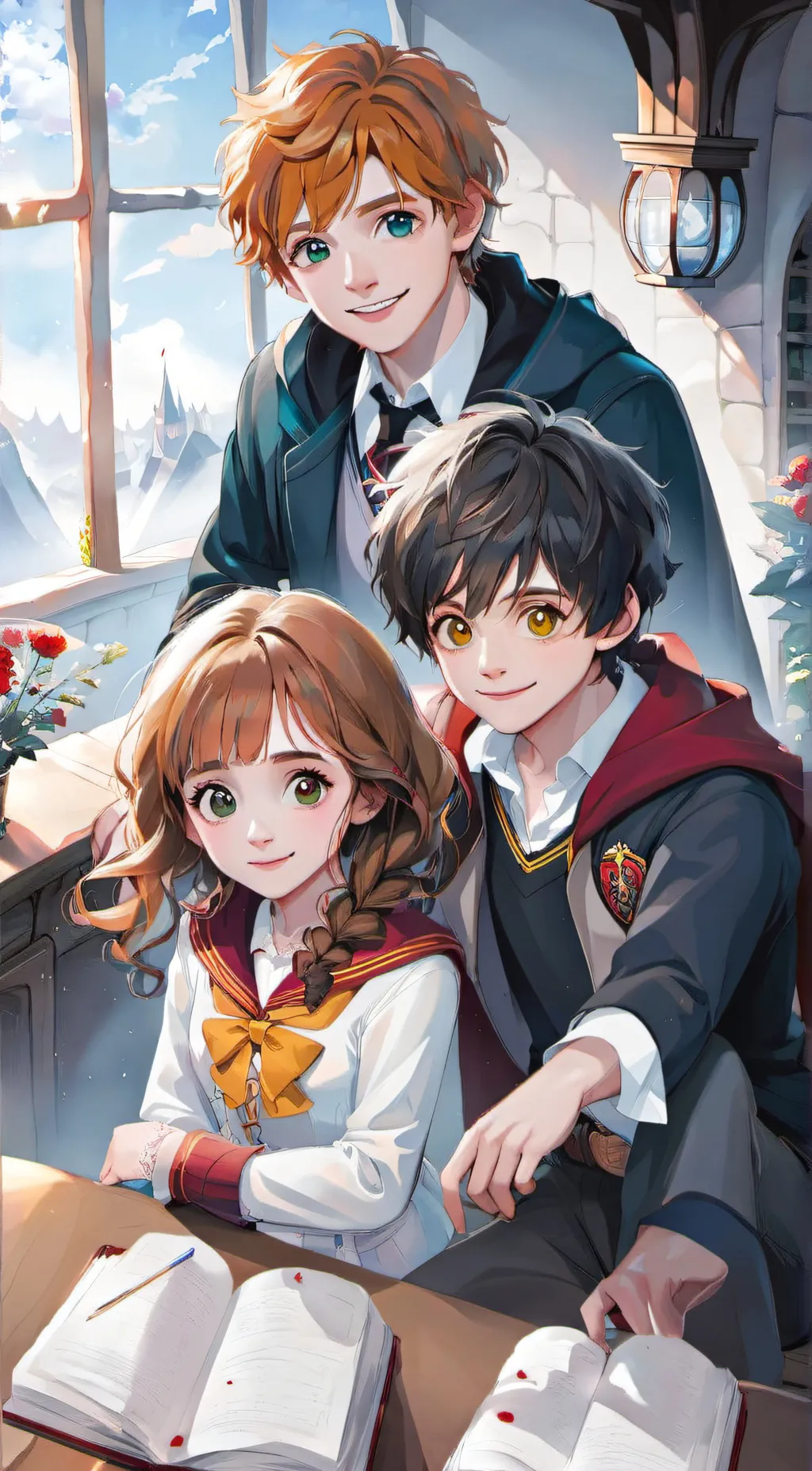 ai character: Golden trio background