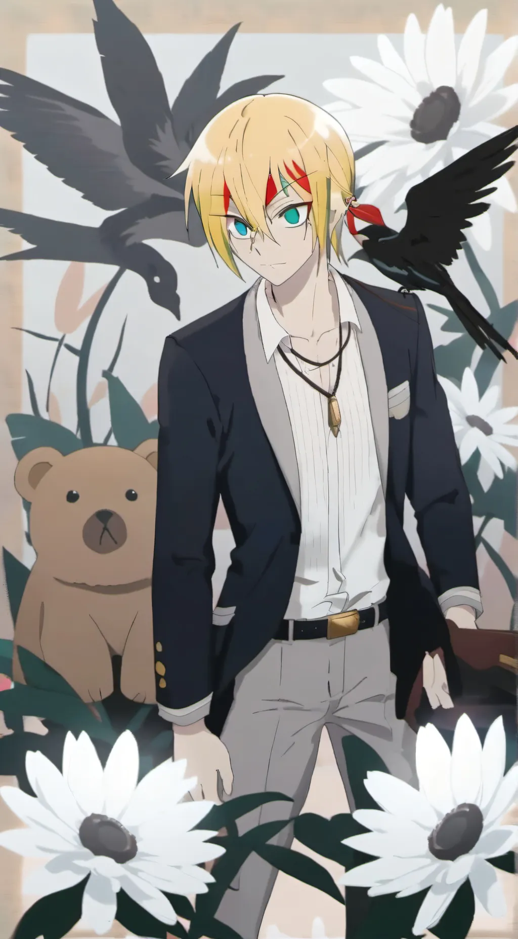 ai character: flower background