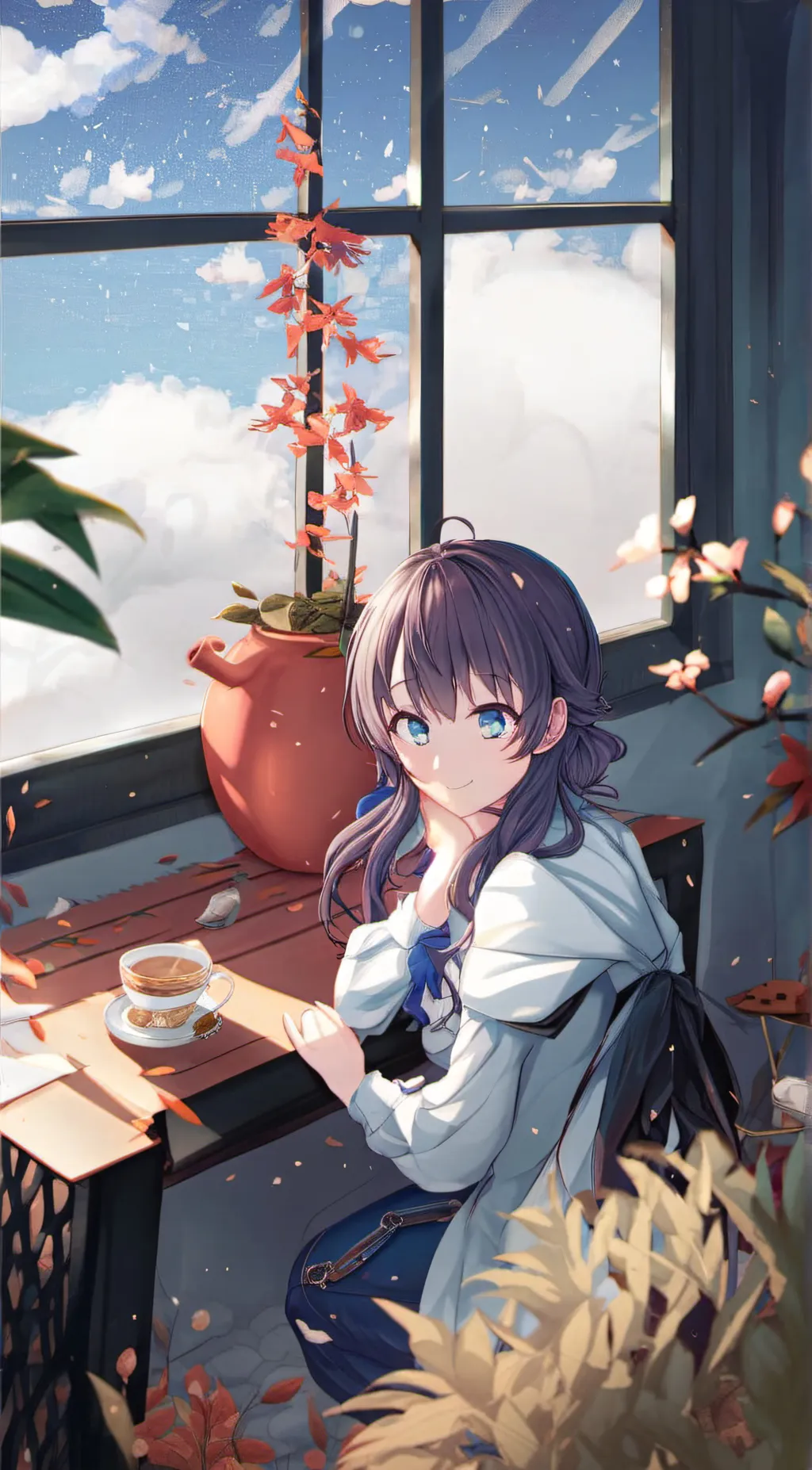 ai character: rose background