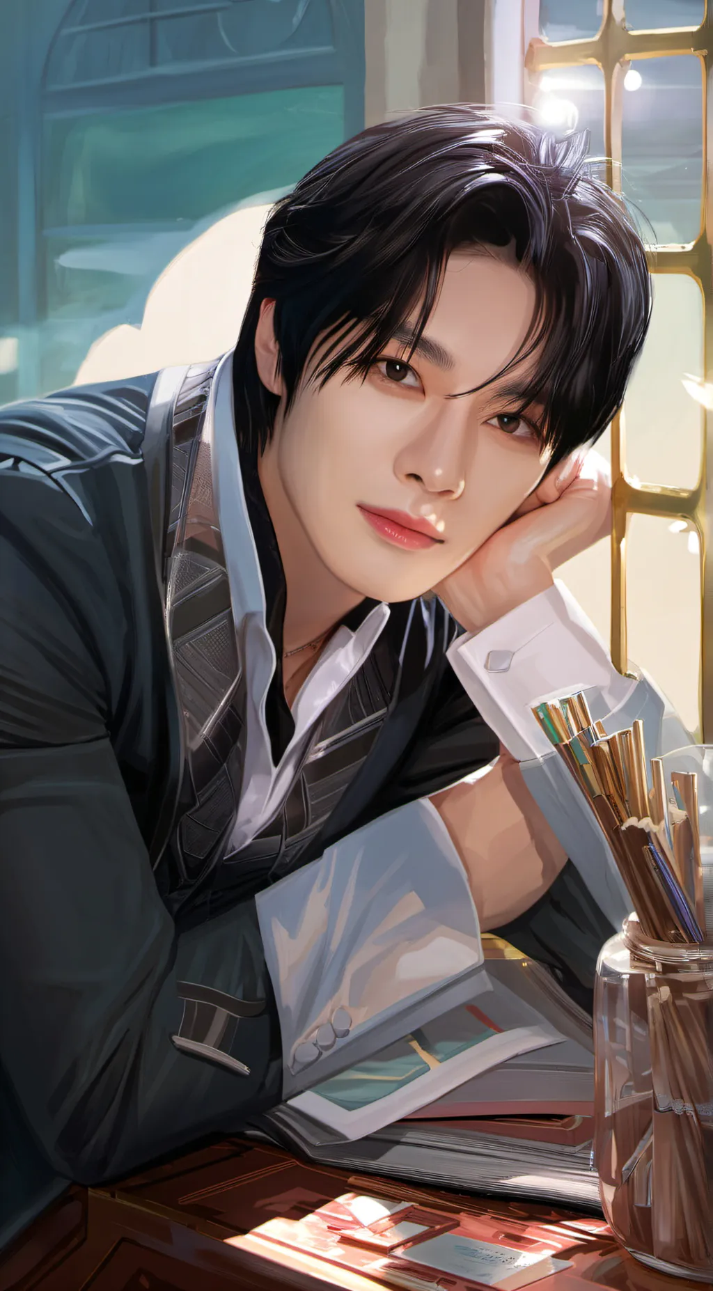 ai character: lee know  background