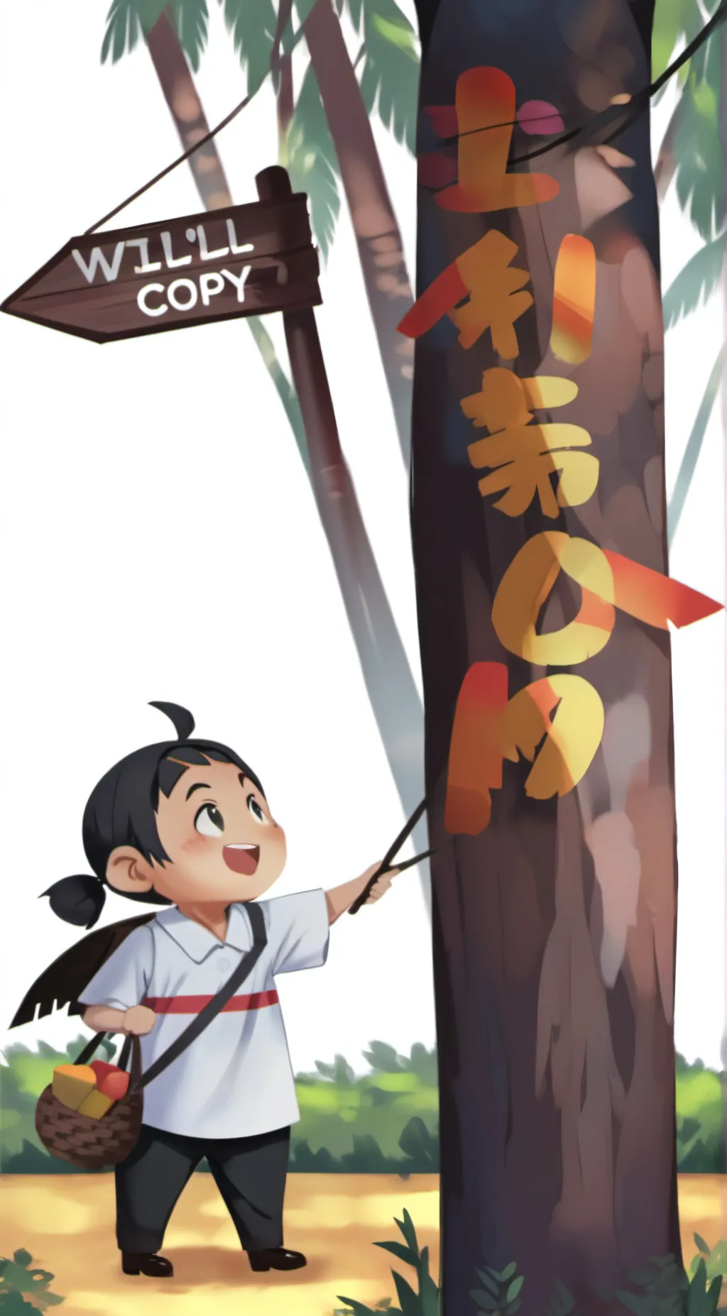 ai character: I will copy you. background