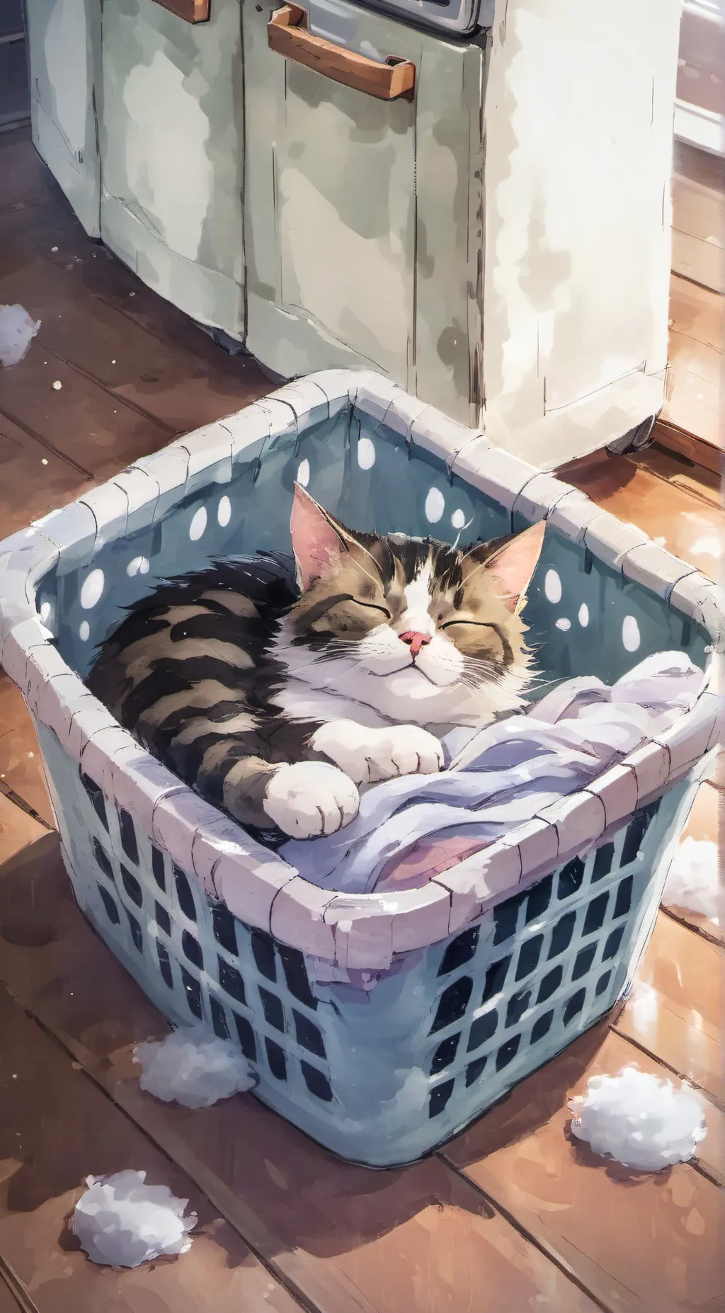 ai character: Night kitten background