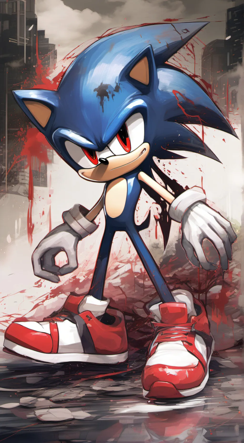 ai character: Sonic.Exe but weir background
