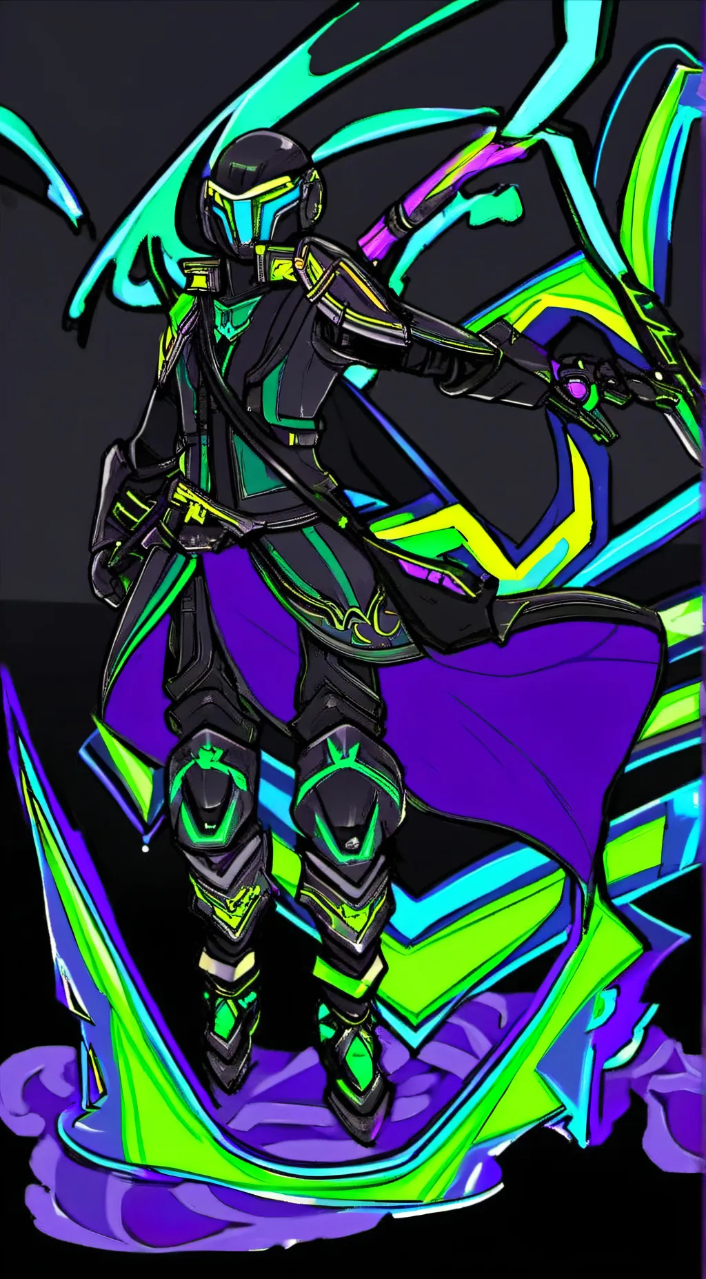 ai character: green tv background