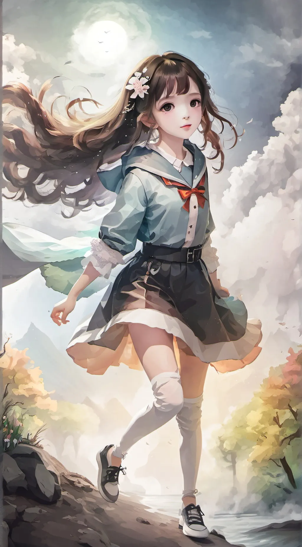 ai character: Amber background