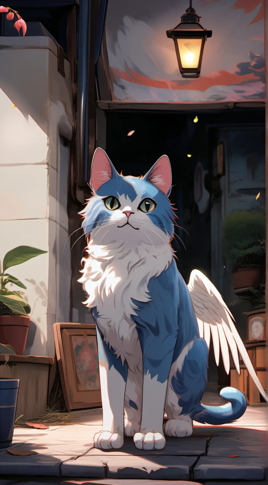 ai character: happy background