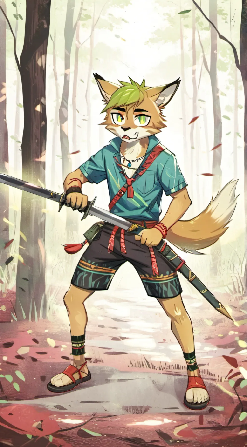ai character: kexy the bobcat  background