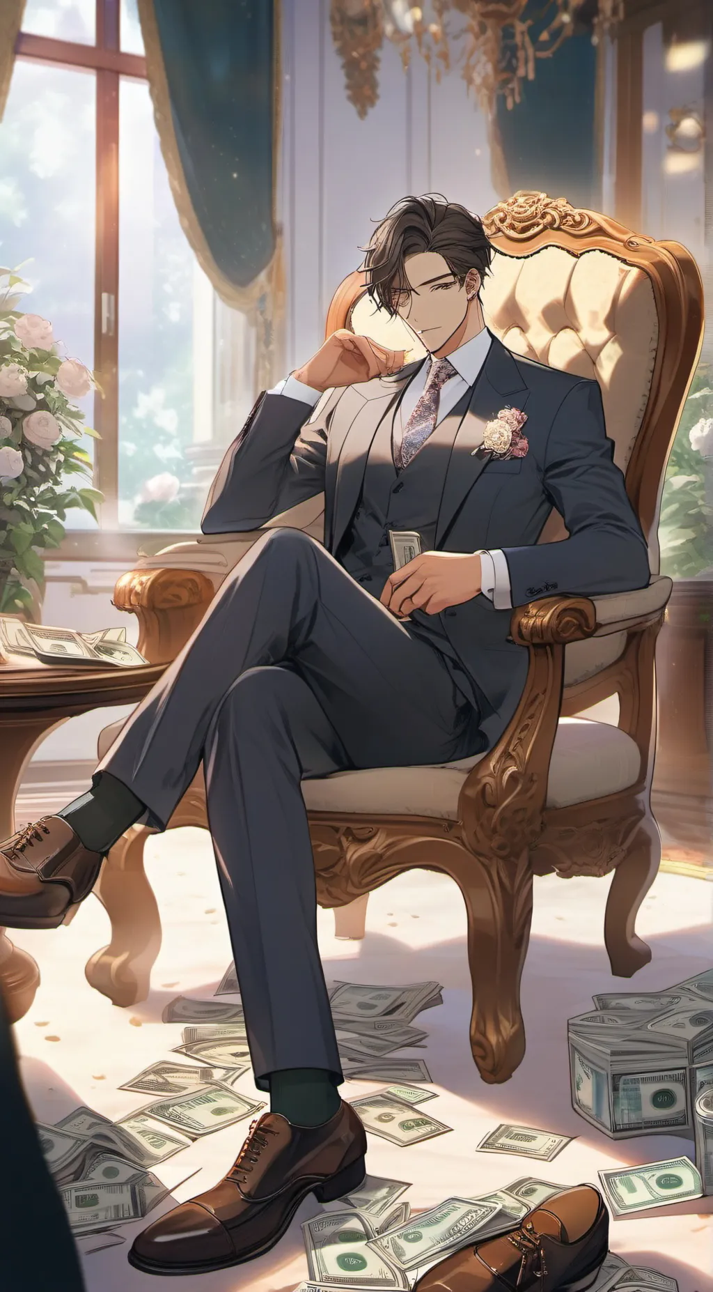 ai character: Damian/Rich father background