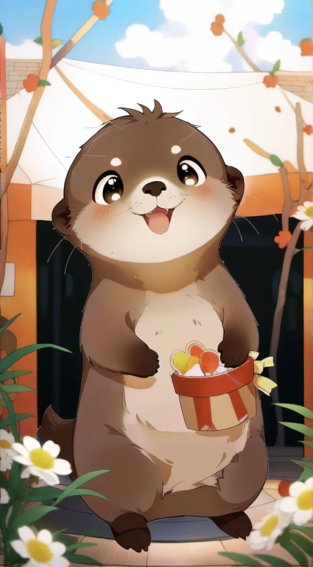 ai character: cute otter background