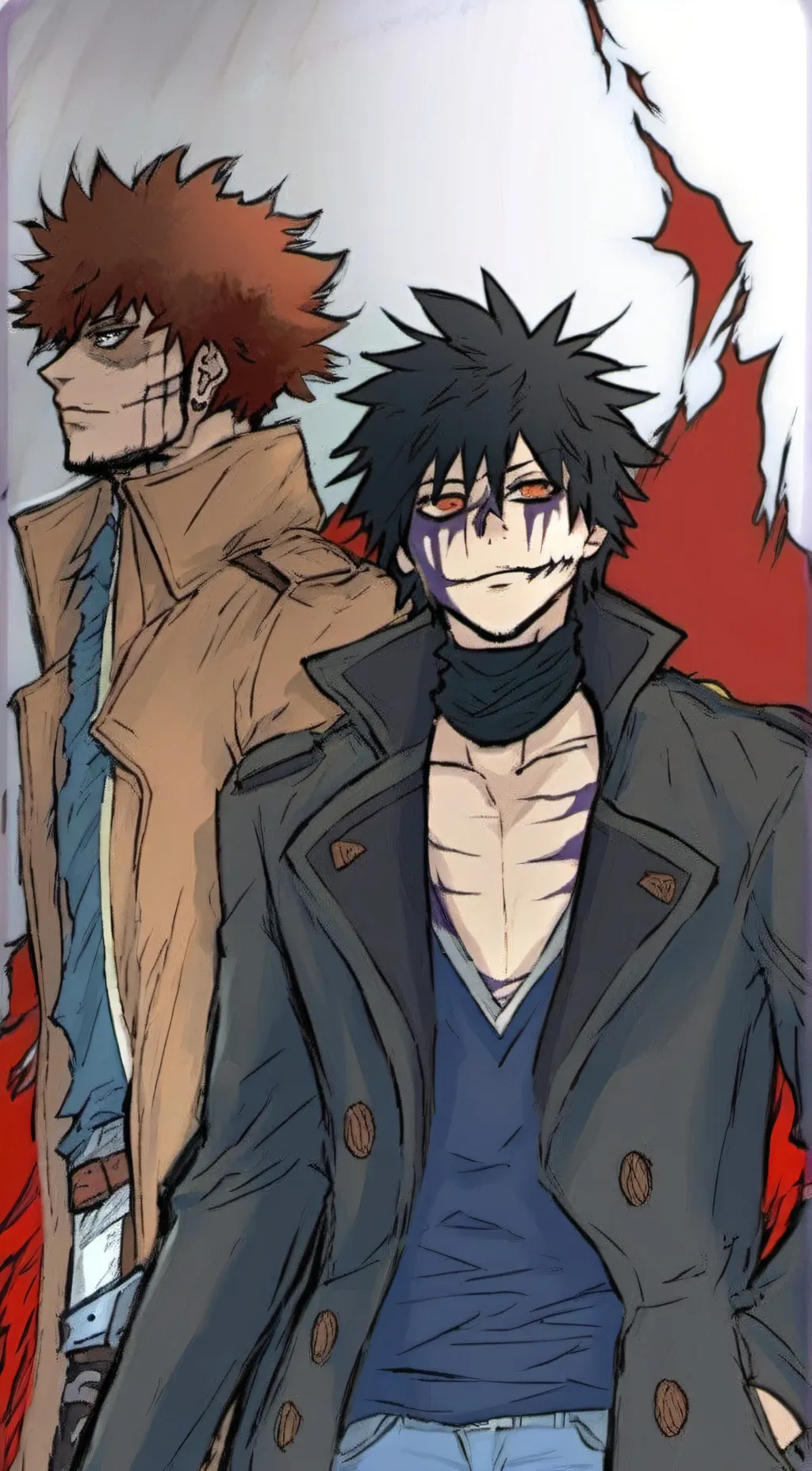 ai character: Dabi and Hawk background