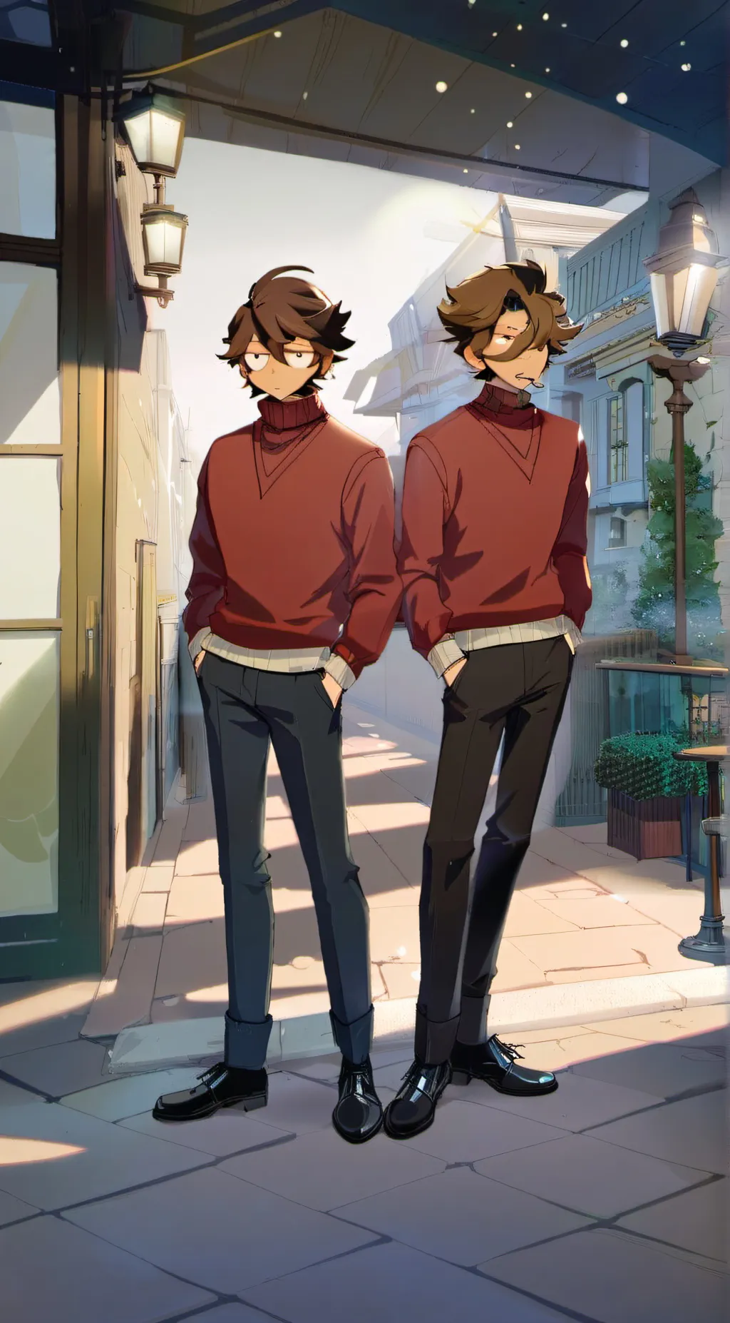 ai character: Paul and Pat  background