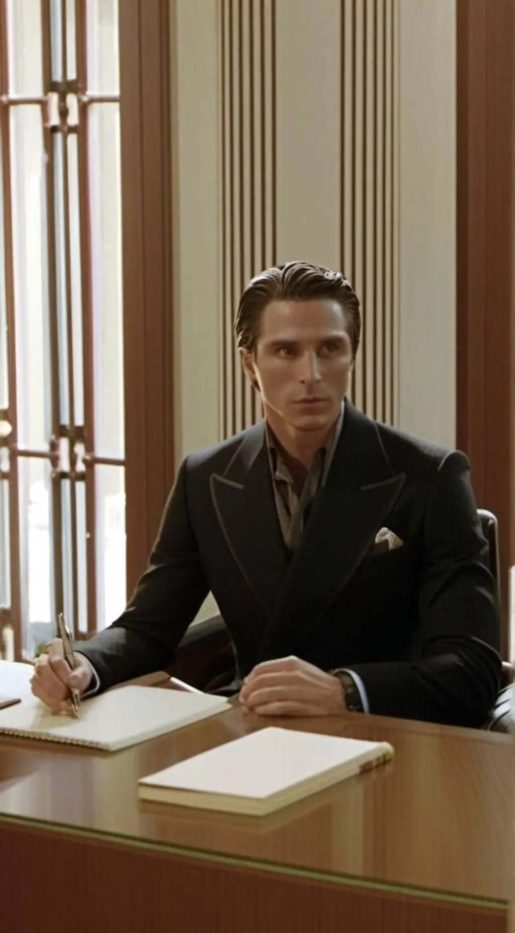 ai character: Patrick Bateman background