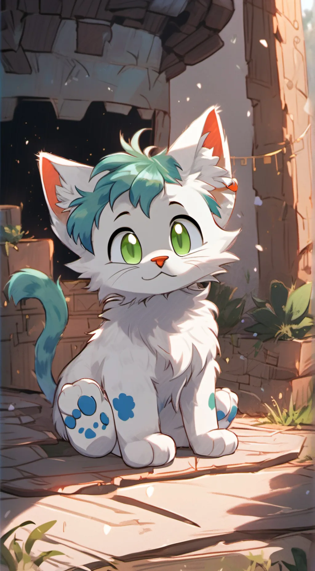 ai character: Mayonnaise calico background